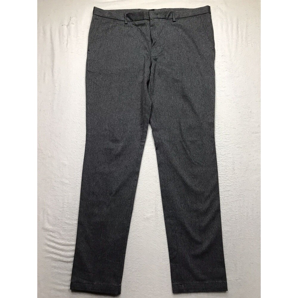 HUGO BOSS Kaito 1 Pant Men 40R (40x34) Gray Stretch Twill Flat Front Chino